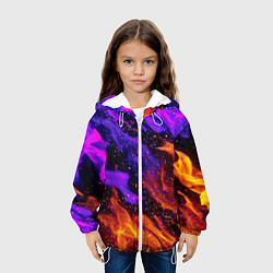 Куртка с капюшоном детская ОГОНЬ, цвет: 3D-белый — фото 2