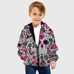 Куртка с капюшоном детская Весёлые черепа, цвет: 3D-черный — фото 2