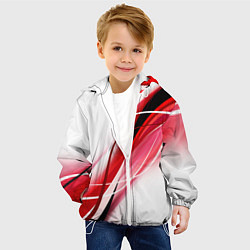 Куртка с капюшоном детская GEOMETRY STRIPES RED, цвет: 3D-белый — фото 2