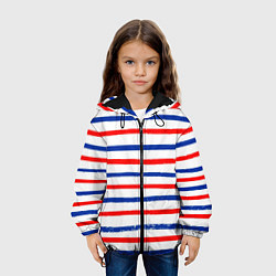 Куртка с капюшоном детская Морская полоска, цвет: 3D-черный — фото 2