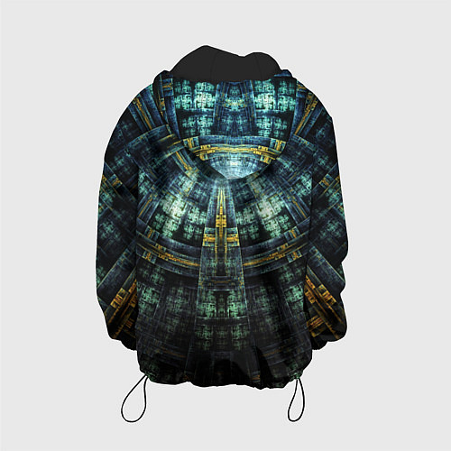 Детская куртка Фрактал узор будущее масоны / 3D-Черный – фото 2