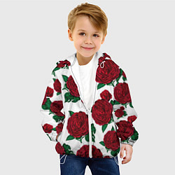 Куртка с капюшоном детская Винтажные розы, цвет: 3D-белый — фото 2