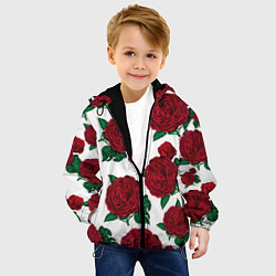 Куртка с капюшоном детская Винтажные розы, цвет: 3D-черный — фото 2