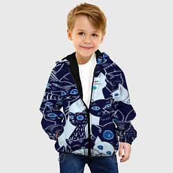 Куртка с капюшоном детская КОТЯТА ПАТТЕРН, цвет: 3D-черный — фото 2