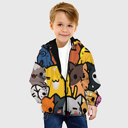 Куртка с капюшоном детская КОТЕЙКИ, цвет: 3D-черный — фото 2