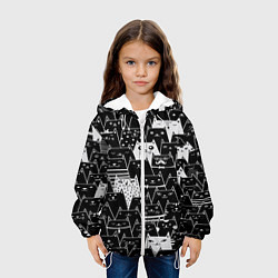 Куртка с капюшоном детская КОТЫ BLACK, цвет: 3D-белый — фото 2