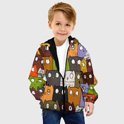 Куртка с капюшоном детская СОВЫ КОТИКИ, цвет: 3D-черный — фото 2