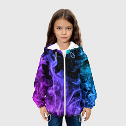 Куртка с капюшоном детская ОГОНЬ НЕОН, цвет: 3D-белый — фото 2