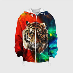 Куртка с капюшоном детская Cosmo Tiger, цвет: 3D-белый