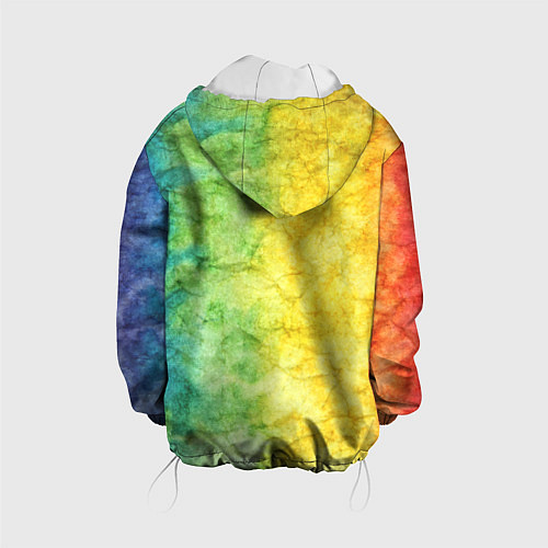 Детская куртка Разноцветный акварель градиент / 3D-Белый – фото 2