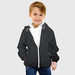 Куртка с капюшоном детская Текстура черная кожа рельеф, цвет: 3D-белый — фото 2