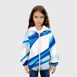 Куртка с капюшоном детская STRIPES BLUE, цвет: 3D-белый — фото 2