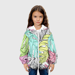 Куртка с капюшоном детская ТЕКСТУРА ТРОПИКИ, цвет: 3D-белый — фото 2