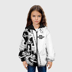 Куртка с капюшоном детская Виктор черно-белая с гербом РФ, цвет: 3D-черный — фото 2
