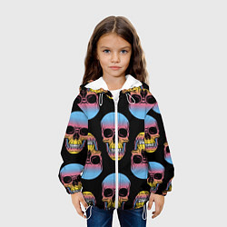 Куртка с капюшоном детская Neon skull!, цвет: 3D-белый — фото 2