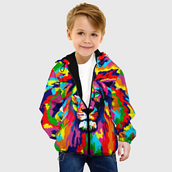 Куртка с капюшоном детская Лев Artistic Art, цвет: 3D-черный — фото 2