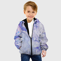 Куртка с капюшоном детская Разводы сиреневой краской, цвет: 3D-черный — фото 2