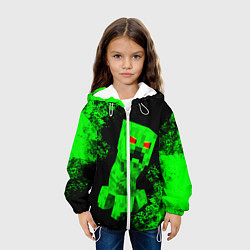 Куртка с капюшоном детская MINECRAFT CREEPER, цвет: 3D-белый — фото 2