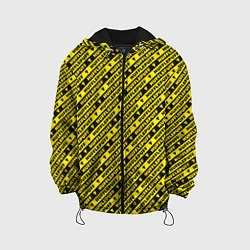 Куртка с капюшоном детская Хаффлпафф паттерн, цвет: 3D-черный