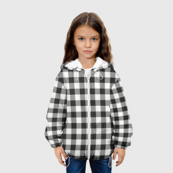 Куртка с капюшоном детская Черно-белая клетка, цвет: 3D-белый — фото 2