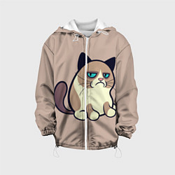 Куртка с капюшоном детская Великий Grumpy Cat, цвет: 3D-белый