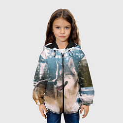 Куртка с капюшоном детская Волк и снег, цвет: 3D-черный — фото 2