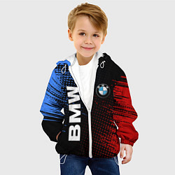 Куртка с капюшоном детская BMW ТЕКСТУРА, цвет: 3D-белый — фото 2