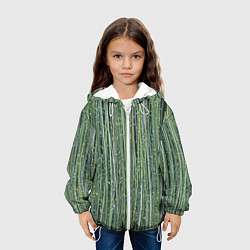 Куртка с капюшоном детская Зеленый бамбук, цвет: 3D-белый — фото 2
