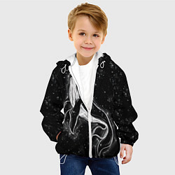 Куртка с капюшоном детская Космический Кит, цвет: 3D-белый — фото 2