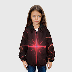 Куртка с капюшоном детская Лазерные лучи, цвет: 3D-черный — фото 2
