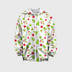 Куртка с капюшоном детская Рождественская атмосфера, цвет: 3D-белый