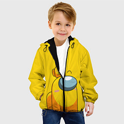 Куртка с капюшоном детская AMONG US YELLOW, цвет: 3D-черный — фото 2