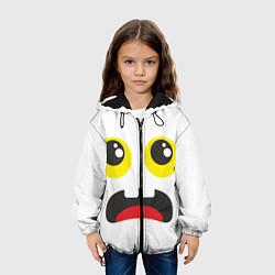 Куртка с капюшоном детская Испуганное лицо, цвет: 3D-черный — фото 2
