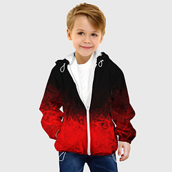 Куртка с капюшоном детская КРАСНО-ЧЕРНЫЙ ГРАДИЕНТ, цвет: 3D-белый — фото 2