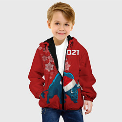Куртка с капюшоном детская Бык 2021, цвет: 3D-черный — фото 2