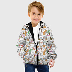 Куртка с капюшоном детская Большая семья котиков, цвет: 3D-черный — фото 2