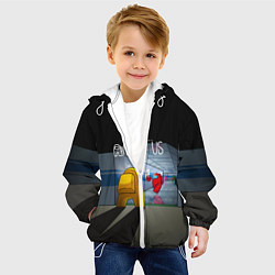 Куртка с капюшоном детская Among Us in the tunnel, цвет: 3D-белый — фото 2