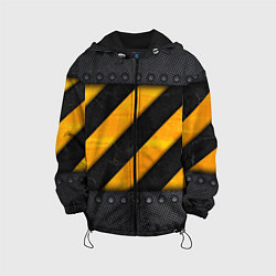 Куртка с капюшоном детская Металлическая преграда, цвет: 3D-черный