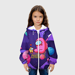 Куртка с капюшоном детская Among Us Love, цвет: 3D-белый — фото 2