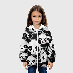 Куртка с капюшоном детская Смешные панды, цвет: 3D-белый — фото 2