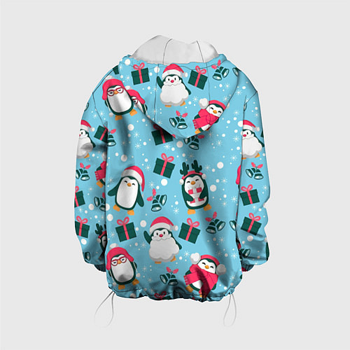 Детская куртка Новогодние Пингвины / 3D-Белый – фото 2
