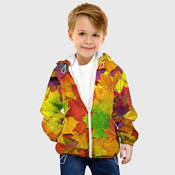 Куртка с капюшоном детская Осенние листья, цвет: 3D-белый — фото 2