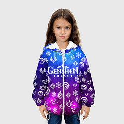 Куртка с капюшоном детская GENSHIN IMPACT, цвет: 3D-белый — фото 2