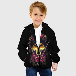 Куртка с капюшоном детская Пёс Хипстер, цвет: 3D-черный — фото 2