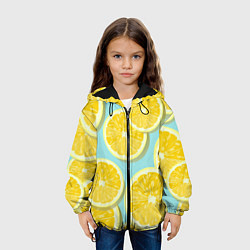 Куртка с капюшоном детская Лимончики, цвет: 3D-черный — фото 2