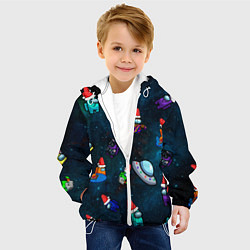 Куртка с капюшоном детская Among Us 2021, цвет: 3D-белый — фото 2