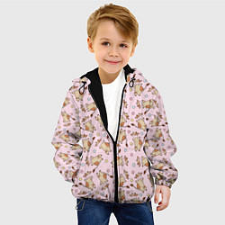Куртка с капюшоном детская Фон с бычками, цвет: 3D-черный — фото 2