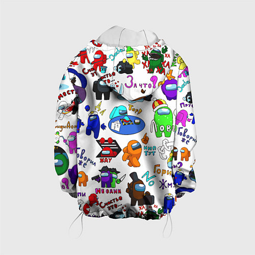 Детская куртка AMONG US STICKERBOMBING / 3D-Белый – фото 2