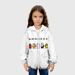 Куртка с капюшоном детская Among Us Белый Космос, цвет: 3D-белый — фото 2