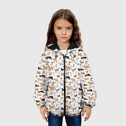 Куртка с капюшоном детская Узор собаки много, цвет: 3D-черный — фото 2